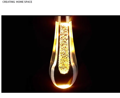 LED Pendant Lights Indoor Lighting Hanging Lamp Water Drop Bubble Crystall Bedroom Dining Room Decoration Pendente iluminação