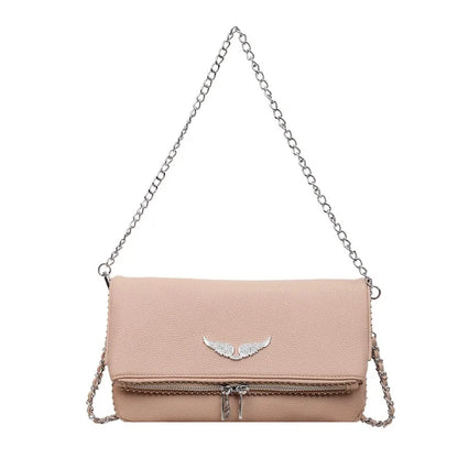 Fashionable Retro Ladies Chain-Shoulder Square Bag Luxury Textured Crossbody Shoulder Bag Women Handbags and Purses Underarm Bag