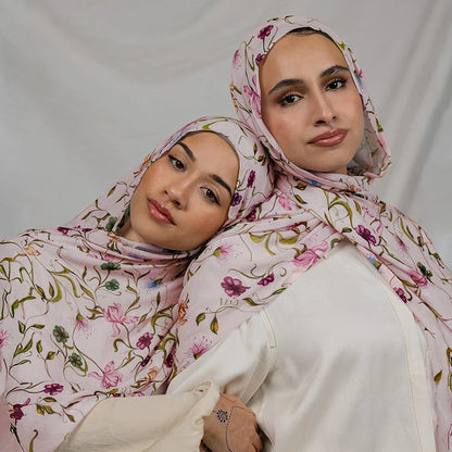 New Design Printed Hijabs Premium Watercolor Women Headscarf Soft Scarf Shawl Suitable For Daily Abaya Accessories Women Veil