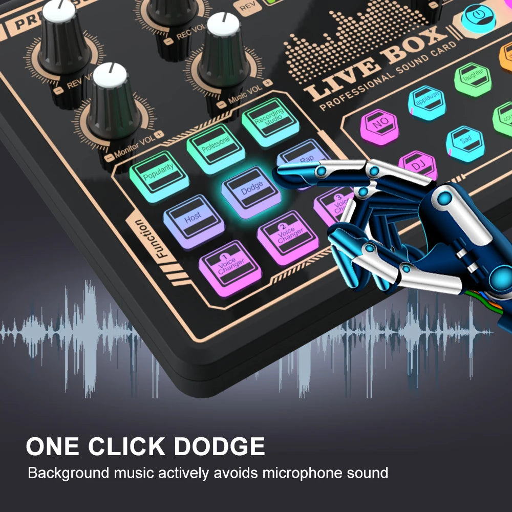 T0823 Podcast V9 Soung Card Musical Full Set Microphone Live Broadcast Sound Card With Multiple Sound Effects and Voice Changer