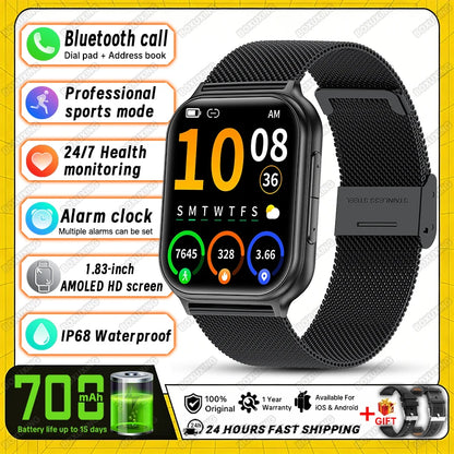 2026 New Smartwatch Women Sports Fitness Track IP68 Waterproof Built-in 24H Heart Rate Bluetooth Call Ladies Fashion Smartwatch