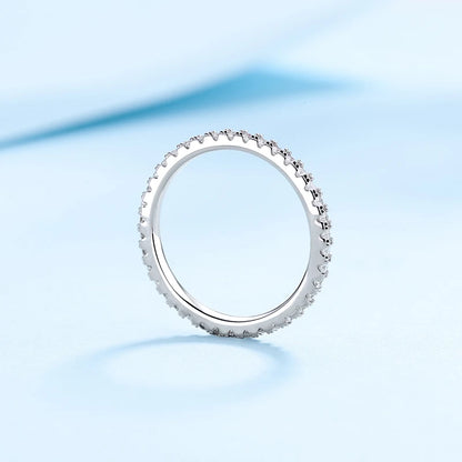 Moissanite Ring 100% Pass Diamond Tester Pen Matching Wedding Diamond Band for Women 925 Sterling Silver Female Single Tail Ring
