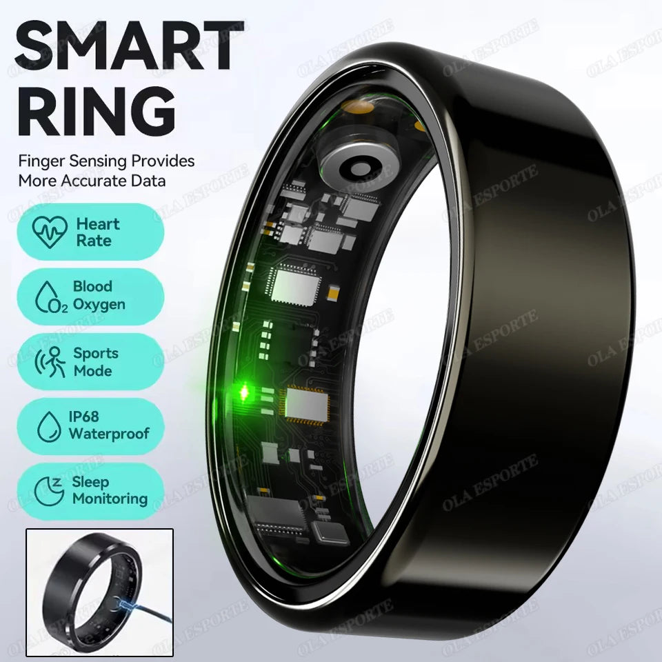 2026 New Smart Ring GPS Motion Modes Remote Control Camera Heart Rate Blood Oxygen/Pressure Outdoor Sports Waterproof Smartring