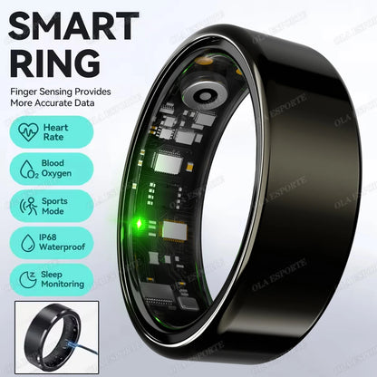 2026 New Smart Ring GPS Motion Modes Remote Control Camera Heart Rate Blood Oxygen/Pressure Outdoor Sports Waterproof Smartring