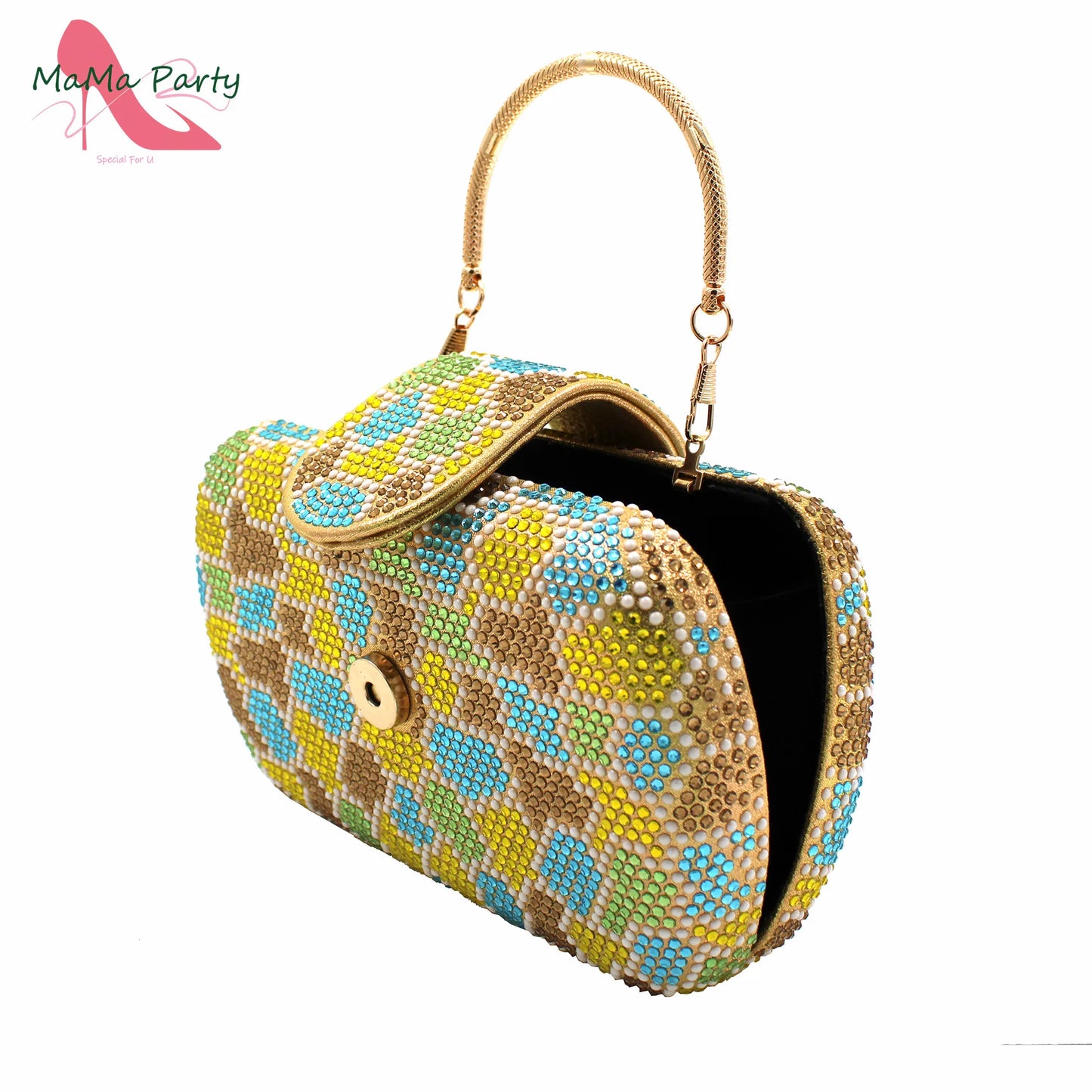 New Shoes and Matching Bag for Nigeria Party Slip on Shoes for Women Ladies Italian Shoes and Bag Set Decorated with Rhinestone