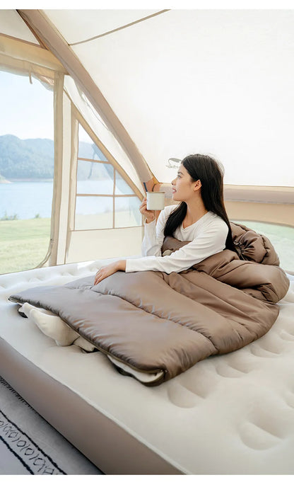 Naturehike 2026 New Widen 1-2 Person Sleeping Quilt With Hood Waterproof 4 Season Machine Washable Travel Camping Sleeping Bags