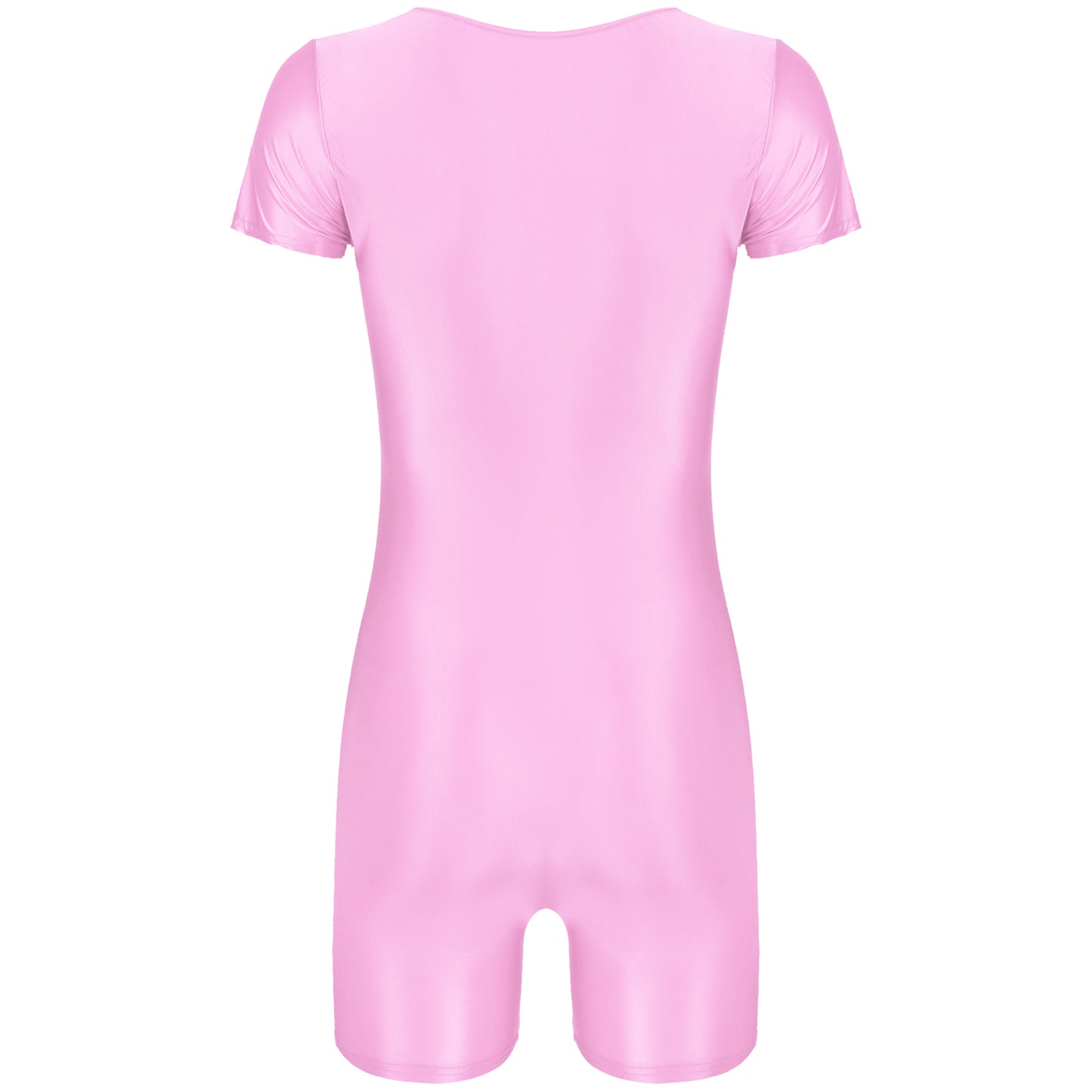 Women's Swimsuit One Piece Swimwear Oil Glossy Stretchy Gym Fitness Long Sleeve Round Neck Tights Leotard Bodysuit Clubwear