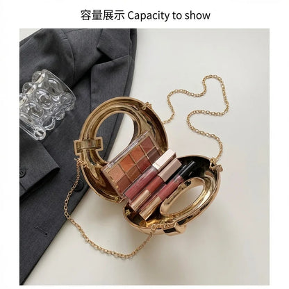 Mini Golden Evening Bag Purses and Handbags Luxury Designer Shoulder Bags Diamond Party Wedding Round Acrylic Clutch Purse Ins