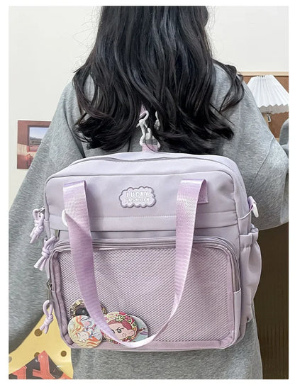 Y2K Japanese Preppy Style Shoulder Crossbody Bag New Nylon School Bags for Teenage Girls Transparent Itabag Backpacks Ita Bag