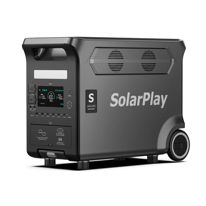 3840Wh 3600W Portable Power Station Solar Generator with Foldable Cart