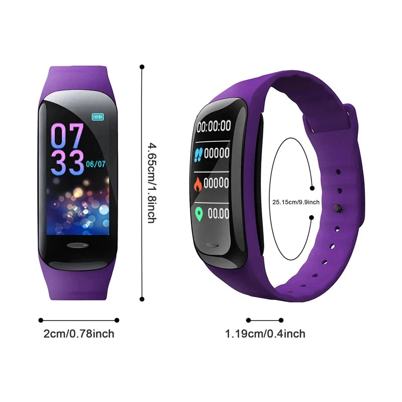 Smart Watch C1 Plus Bluetooth Step Counting Sports Bracelet Fitness Tracker Heart Rate Blood Pressure Sleep Men Women