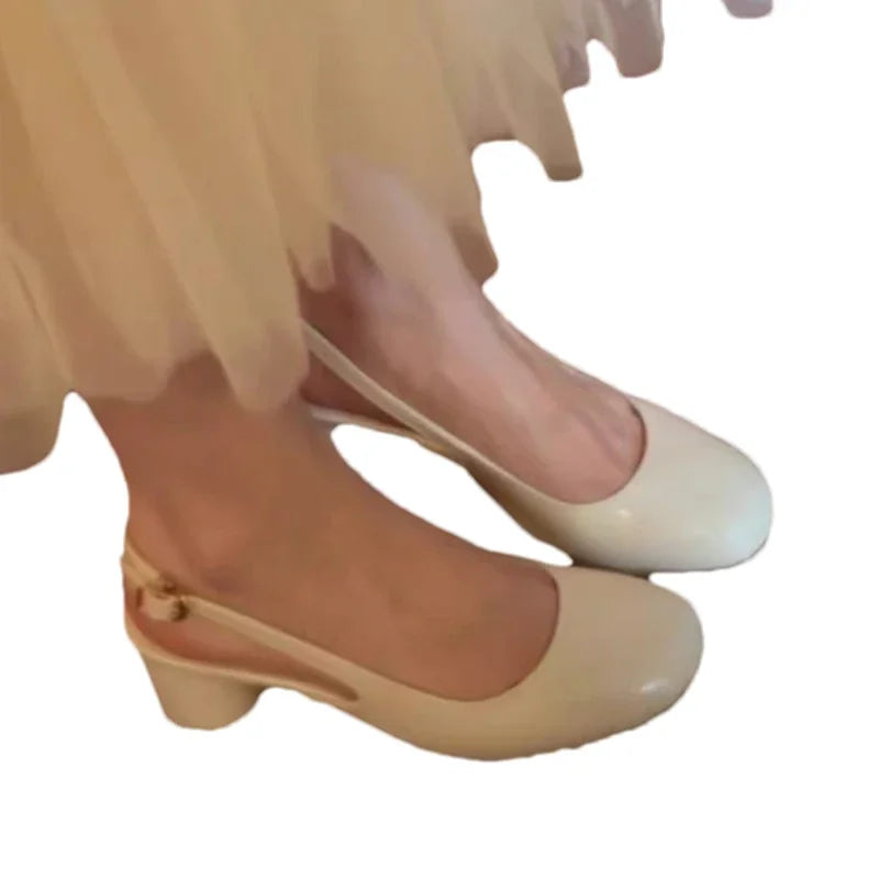 High Heels Women Sandals Chunky Fashion Shoes Elegant Pumps Flip Flops New Dress Party Slippers Slingback Luxury Mujer Sandalias