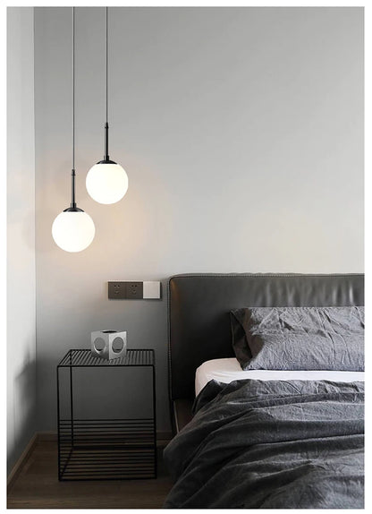 Glass Ball Led Pendant Lamp Modern Fixtures Chandelier Lights for Dining Room Indoor Hotel Lobby Home Decor Stairs Hanging Lamp