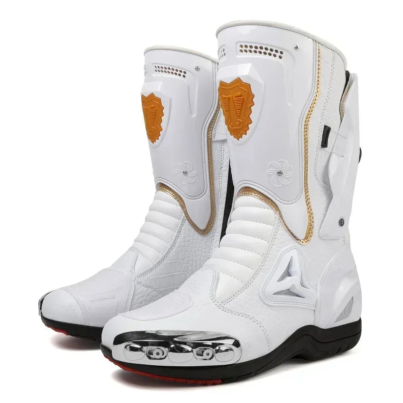 JG-Wolf Waterproof Motocross Boots Adventure Touring Steel Toe Off-Road Boots CE Certified Dirt Bike Motorcycle Racing Boots Men