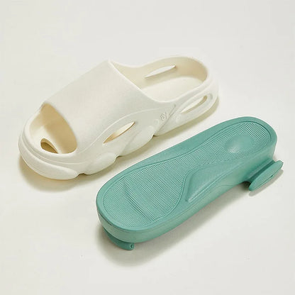 Comwarm New Men Summer Slippers Thick Sole House Non-slip Bathroom Shower Slides Outdoor Soft Cloud Fashion Beach Shoe Flip-flop