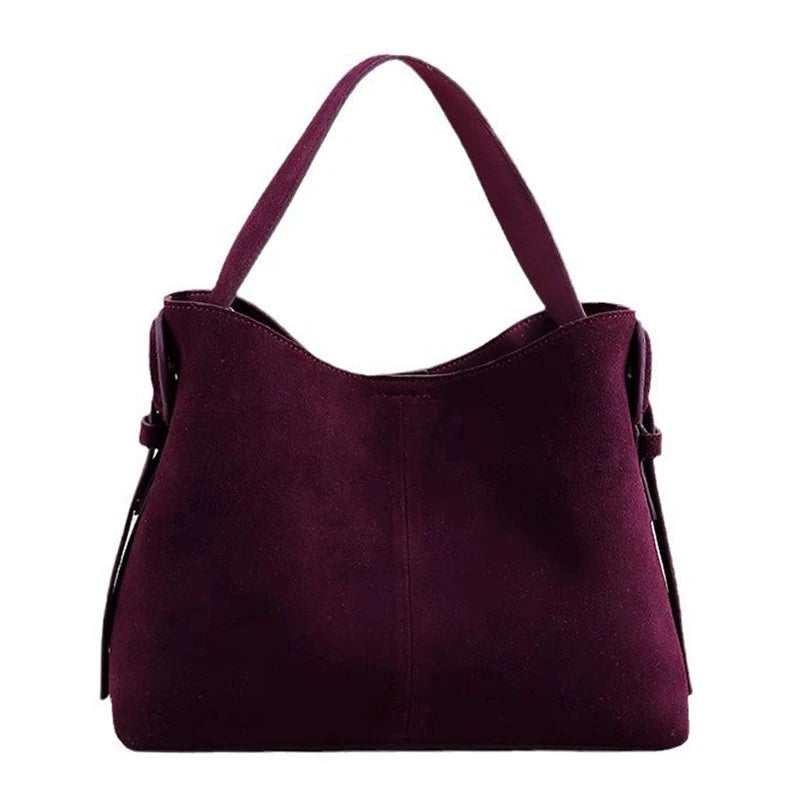 Suede Cowhide fashion ladeis shoulder cross brown bags luxury designer women coffe handbags angola red