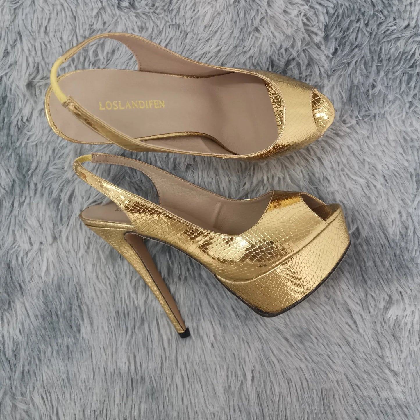 LOSLANDIFEN New 14CM Platform Super High Heels For Woman Sexy Open Toe Sandals Gladiator Party Dress Women Shoes Plus Size 42