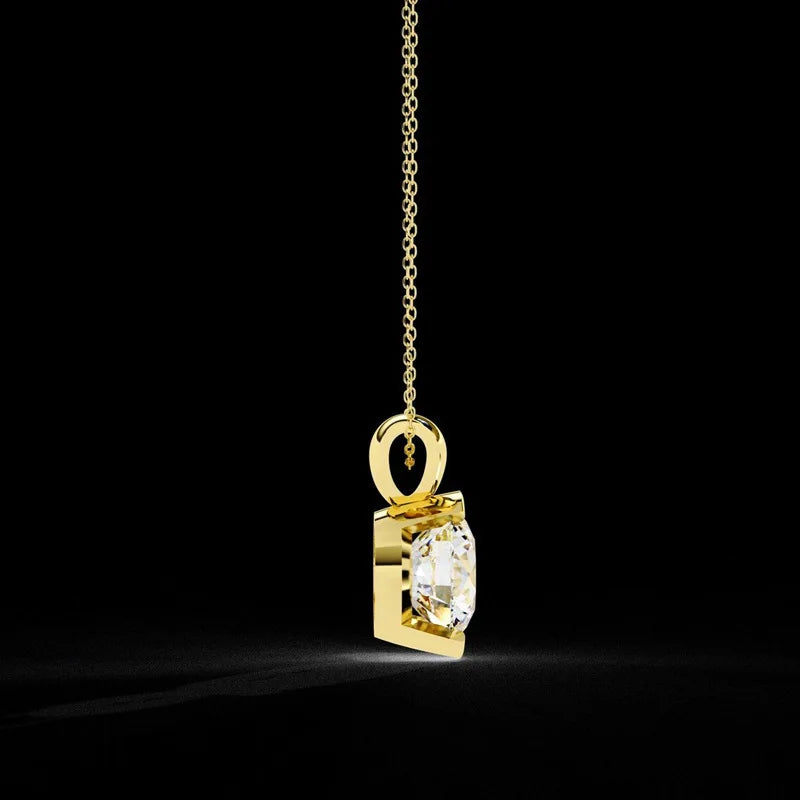 Lnkry Half Bezel 2.0CT Moissanite Necklace For Women Brilliant Lab Created Diamond Pendant Necklaces 2026 Trend Jewelry