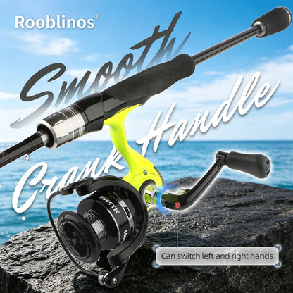 Rooblinos MX Spinning Fishing Reel 5.2:1 Gear Ratio Lightweight Smooth Drag Anti-Reverse for Saltwater Freshwater