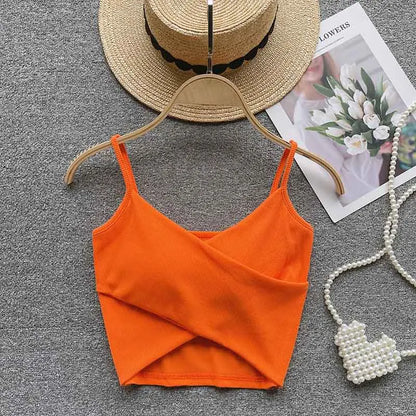  Irregular Casual Sport Camisole Women Strap Design Solid Fashion 2025 Y2K Elegant Ladies Chic Slim Tank Tops