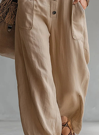 Autumn Simple Solid Women's Jumpsuit Fashion Button Half Open Design Loose Lapel Jumpsuits With Pocket Ladies Office Clothing