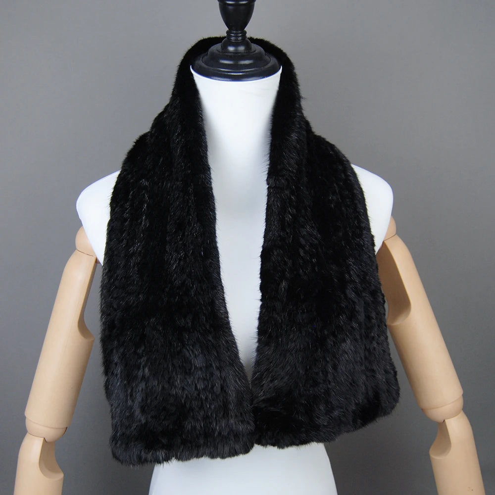 Fashion Women Winter Real Mink Fur Scarf Lady Warm Soft Genuine Mink Fur Scarf Shawl Fashion Luxury 100% Natural Mink Fur Scarfs