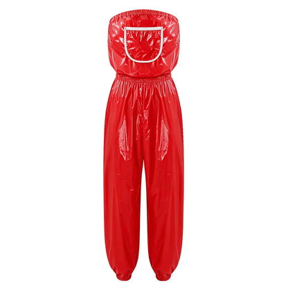 Womens Water Resistant Diaper Cover Jumpsuit Strapless Bodysuit Elastic Waist Leg Opening Adaptive Rompers for Club Night Out