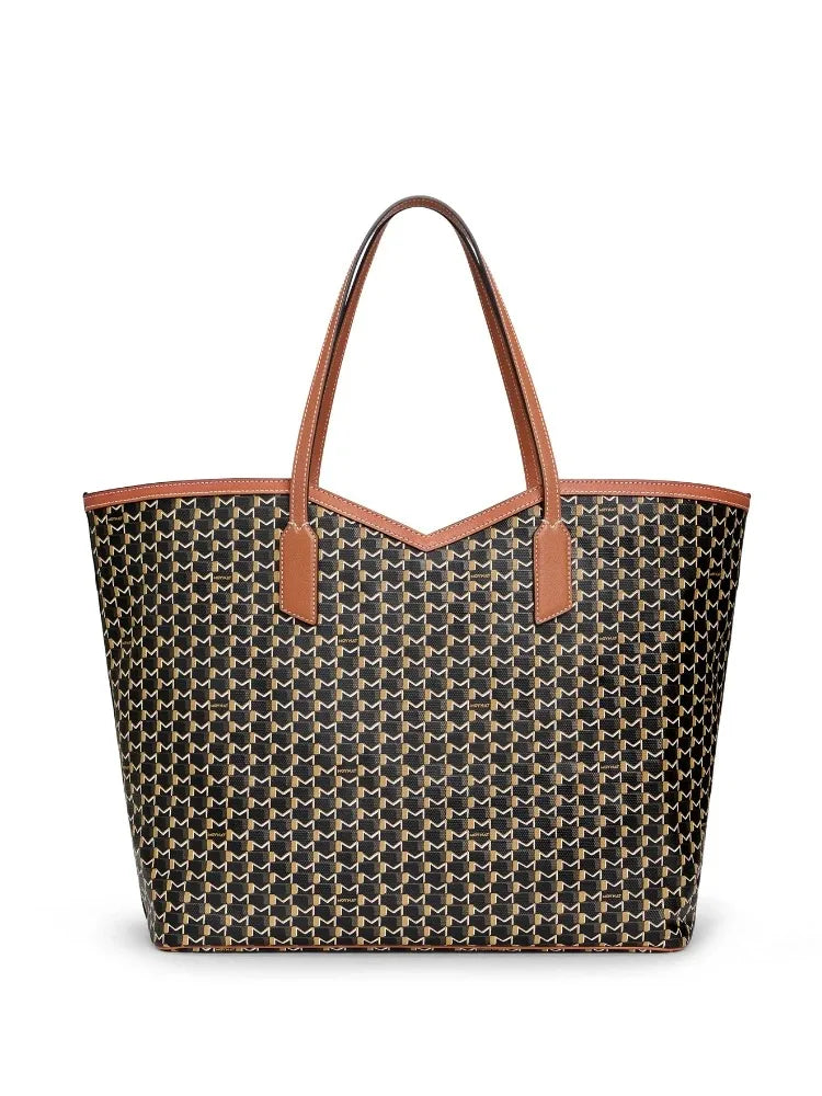 Luxury Brand Tote Bag Woman Classic Monogram Print Coated Canvas Handbag Large Capacity Shoulder Bag With Removable Zipped Pouch