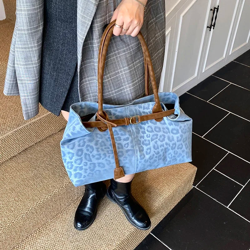 Fashionable Leopard PU Leather Shoulder Bags for Women 2026 Luxury Designer Brand Trend Tote Bag Females Short Handle Handbags