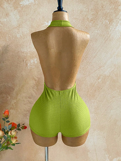 Sexy Halter Jumpsuits 2026 Summer Fashion Clothes Women One Piece Elegant Luxury Bodycon Club Party V Neck Jumpsuits