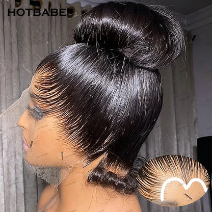 Lagos Hairline 100% Human Hair Pre Plucked M-Shaped Hairline Straight Wig 13x6 HD Lace Front Wig Glueless Wear And Go For Women