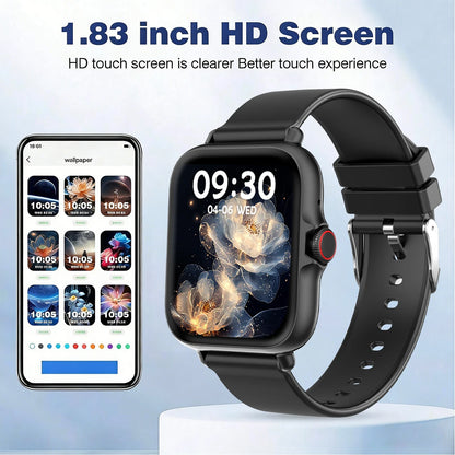 New Smart Watch 1.83'' Waterproof Message Answer Call Sports Pedometer Sleep Monitoring Information Alerts For IOS&Android