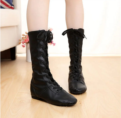 XIHAHA Jazz Dance Boots Women Soft Sole Leather Latin  Dancing Shoes Woman Children Girls Ballet Shoes Ballroom Training Shoe