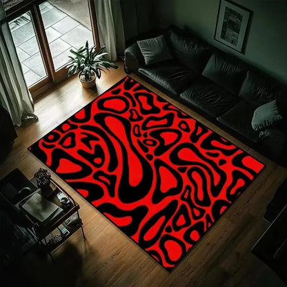 Modern Abstract Swirl Rug Non Slip Large Living Room Carpet Bedroom Gaming Room Floor Mat Home Decor Contemporary Area Rugs