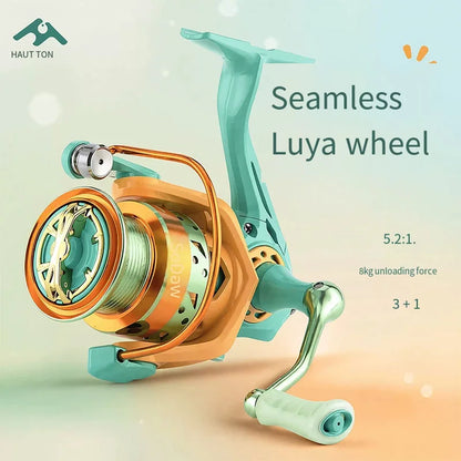 2026 New Colorful Spinning Fishing Reel Max Drag 6KG 8KG Gear Ratio 5.2:1 1000 2000 3000 5000 6000 Suitable Freshwater