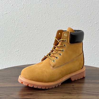 Handmade Retro Men Shoes Genuine Leather Lace-up Comfortable Work Boots Outdoor Hiking Ankle Desert Boots