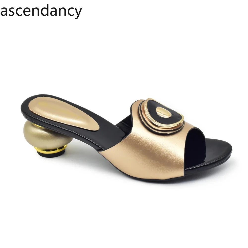 New Fashion Open Toe Ladies Shoes and Sandals Luxury Designer High Heels Sandals for Wedding Nigerian Women Party Pumps