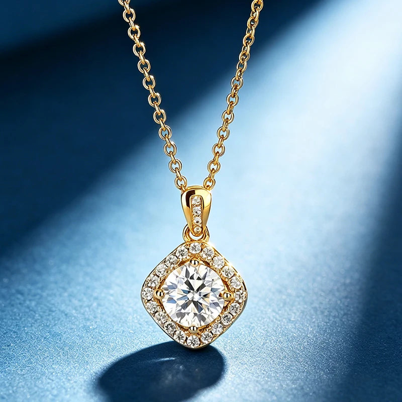 Moissanite sunflower Pendant Women's 925 Silver Necklace Comes with a GRA Certificate Perfect for Anniversaries and Parties