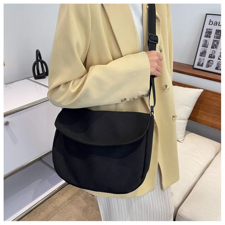 Solid Color Women Crossbody Bag Simple Ladies Shoulder Bag Waterproof Nylon Women'S Handbags Fashion Messenger Bag Women сумка