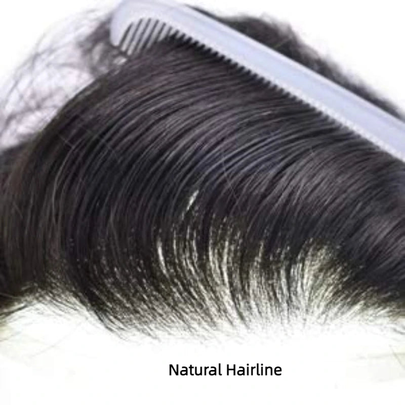 Front Swiss Lace Men's Capillary Prothesis Lace PU Man Toupee Human Hair Wigs Natural Hairline Indian Human Hair Wigs Natural
