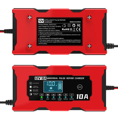 Car Battery Charger Intelligent Smart Battery Charging Universal 12V 10A/6A Fast Power Charging Pulse Repair Tools For SUV Motorcycle Truck RV
