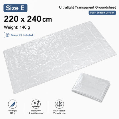 Four Season Ultralight Transparent Tent Groundsheet Waterproof Moisture Proof Camping Footprint Foldable Reusable Outdoor Tarp