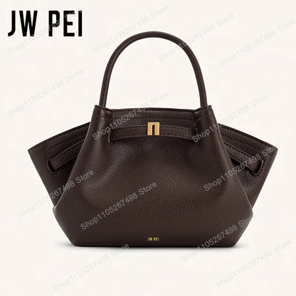 JW PEI Hana Quiet Luxury Trapeze Tote Bag Pebbled Vegan Leather Top-Handle Handbag Premium Women Shoulder Bag Fashion Messenger Purse 2026