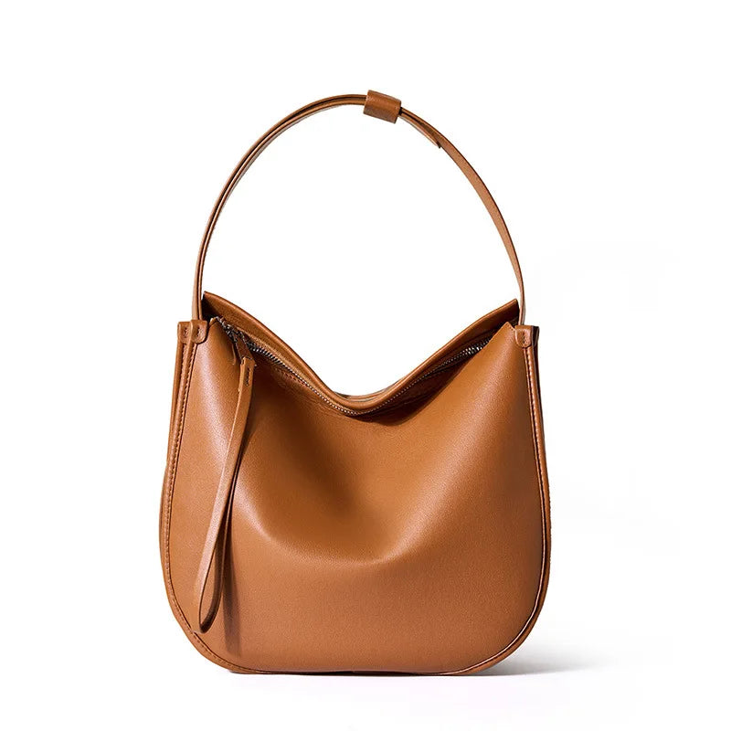 Women's Genuine Grade Cow Leather Bag Luxury Designer Ladies Shoulder Crossbody Purse Bag Female Cowhide Large Capacity Tote Bag