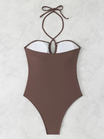 Sexy Halter Bathing Suit Woman Bandeau Swimwear One Piece Women's Swimsuit 2026 Female Bathwear Swimming for Beach Wear Monokini