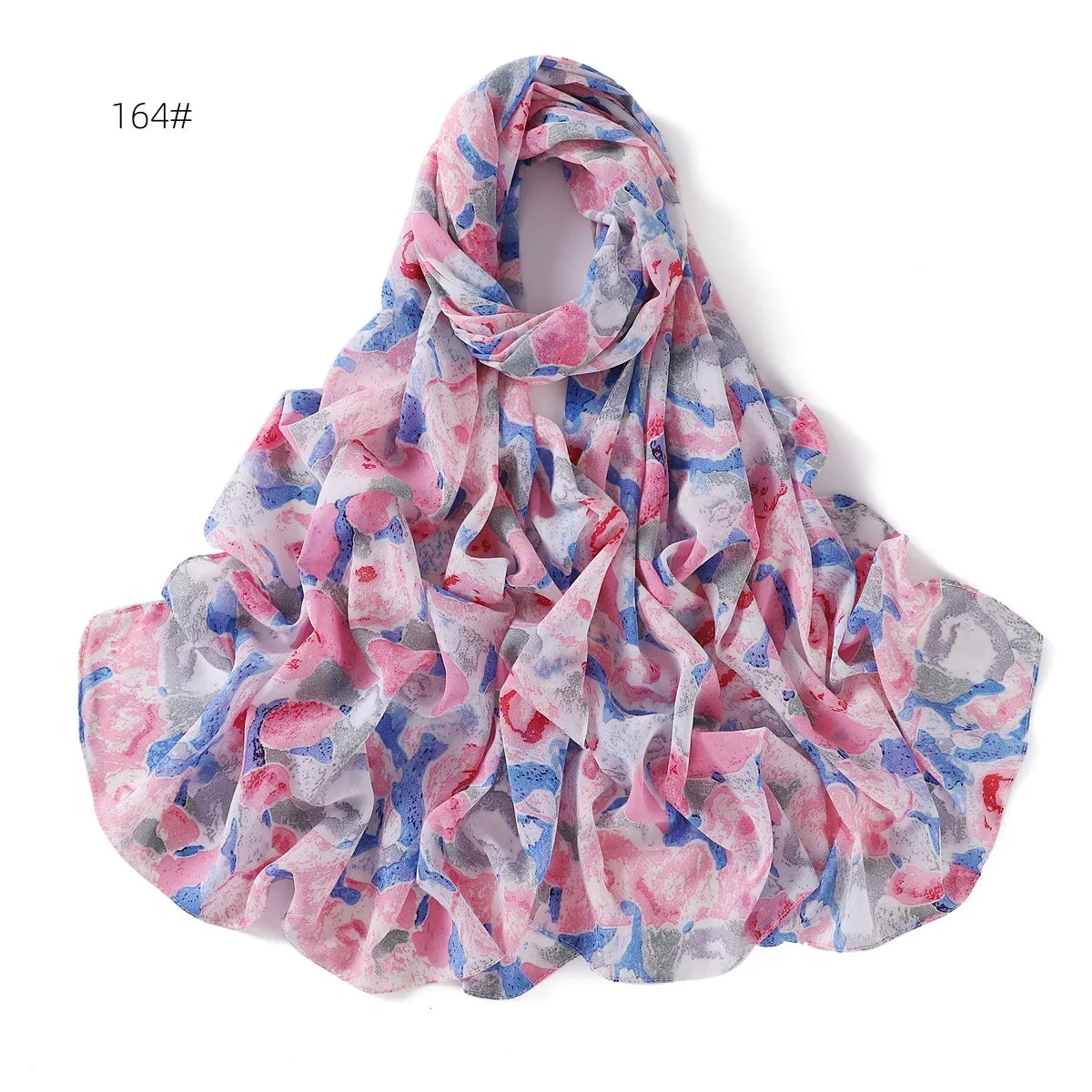 66 Colors Pearl Chiffon Printed Hijab Scarf New Fresh Small Floral Polka Dot Sunscreen Silk Scarf Shawl Turbans for Women Hijabs