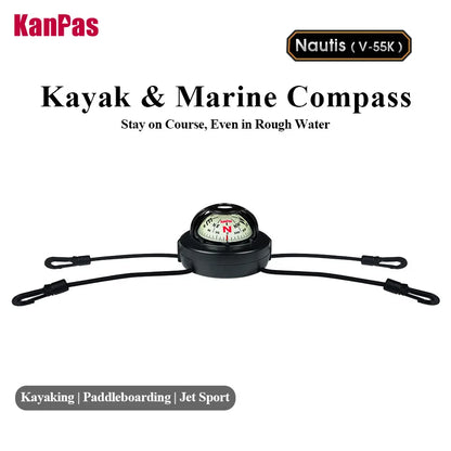 KANPAS Kayak Compass, Luminous Marine Compass for Boat Canoe SUP Jet Ski, Battery-Free Night Reading Navigation Compass V-55K