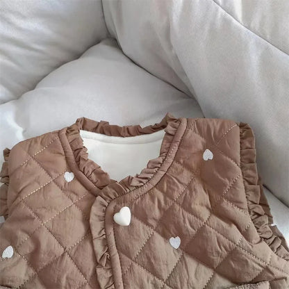Girls Autumn Vest Children Fleece Thickened Winter Waistcoat New Kids Fashion Warm Padded Coats Toddler Casual Clothing 1-6Y