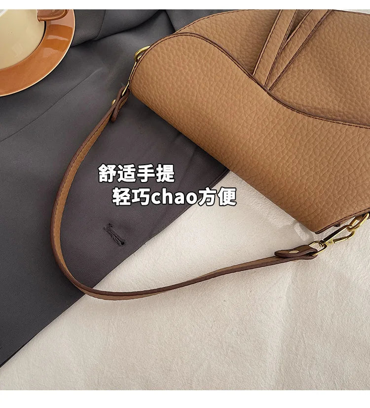 IMJK 24*20*6cm Hot Selling Light Luxury Underarm Saddle Bag, New Niche Design, Casual Shoulder Crossbody Bag Bags