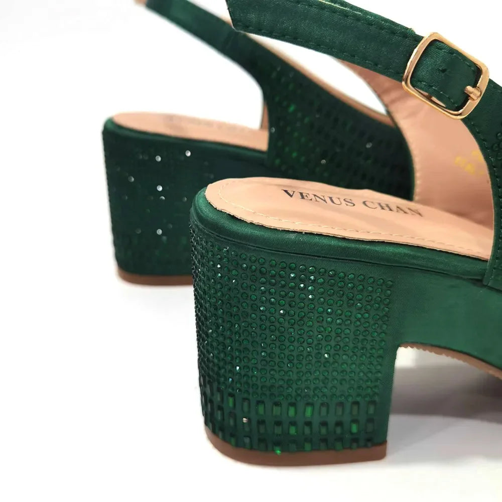 High Heels 2024 Women's Purple Luxury Designer Split Square Toe Rhinestone Wedding Shoes and Wedding Set